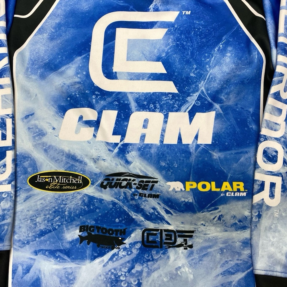 Clam Ice Armor Fishing Hoodie S Big Tooth Tackle Quick Set Polar Jason Mitchell - Picture 9 of 12